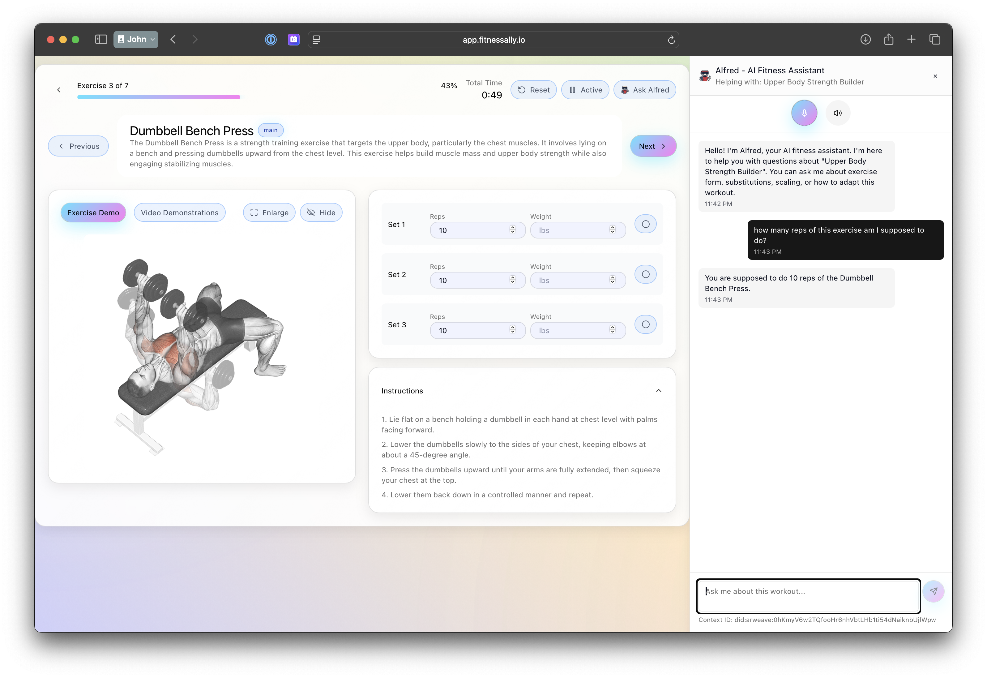 Ask Alfred During Workouts
